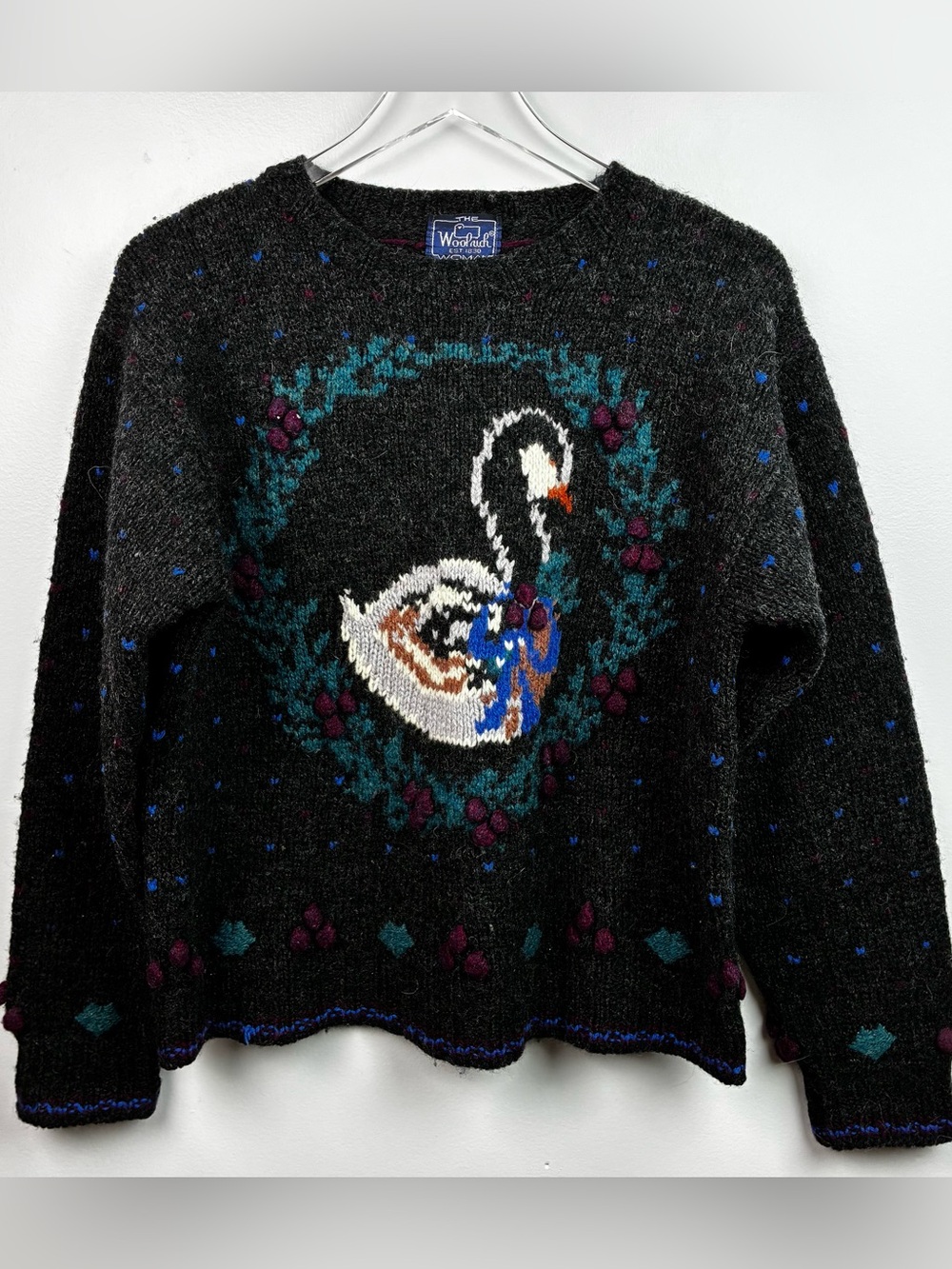 Woolrich Vintage 1980’s Wool Sweater Swan Motif